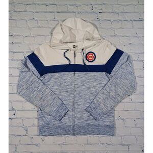 Chicago Cubs‎ Hoodie Womens L Blue White Full Zip New Era MLB